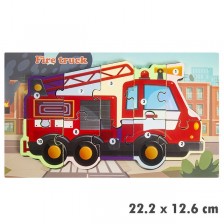 Fire truck wooden puzzle