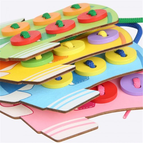 Wooden Beads Lacing Board 