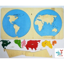 Puzzle harta continente (Montessori)