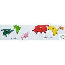 Puzzle harta continente (Montessori)